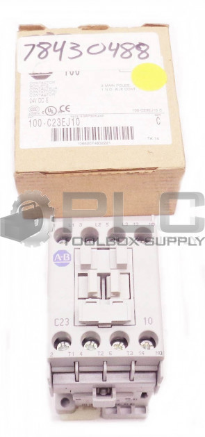 NEW IN BOX ALLEN BRADLEY 100-C23EJ10 /C CONTACTOR 32A 24VDC 3 POLES 100-C23E*10