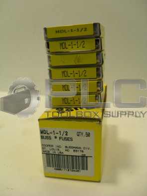 NEW BUSS FUSES MDL-1-1/2 LOT OF 80 MDL 1 1/2