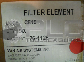 NEW VAN AIR 26-1125 CE15 FILTER 6 PER BOX