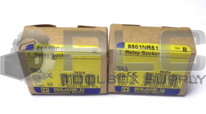 LOT OF 2 NEW SQUARE D 8501NR51 SERIES B RELAY SOCKET 8501 NR-51