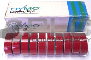 LOT OF 10 NEW DYMO LABEL TAPE RED