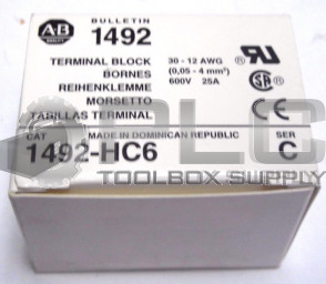NEW ALLEN BRADLEY 1492-HC6 SERIES C PANEL MOUNT BLOCK, HIGH-DENSITY 6-POLE WHITE