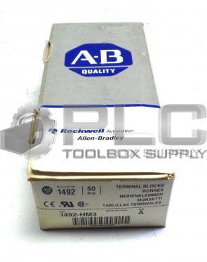 NEW LOT OF 50 ALLEN BRADLEY 1492-HM3 TERMINAL BLOCKS