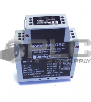 B&B ELECTRONICS 485LDRC OPTICALLY ISOLATED RS-232 TO RS-422/485 CONVERTER W/ LED