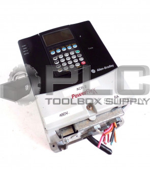 ALLEN BRADLEY POWERFLEX 70 AC DRIVE 20AD8P0A0AYNANNN 5 HP WITH 20-HIM-A3