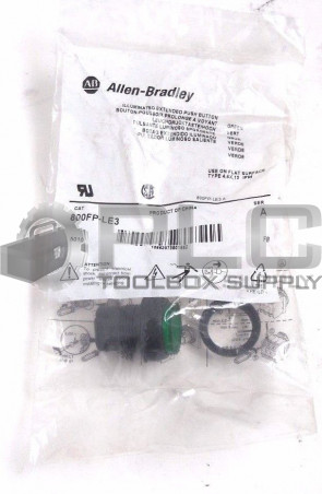 NEW ALLEN BRADLEY 800FP-LE3 SERIES A GREEN ILLUMINATED EXTENDED PUSH BUTTON