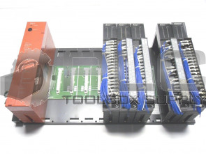 MITSUBISHI A61P PROGRAMMABLE CONTROLLER, (5) AX41 AND RACK