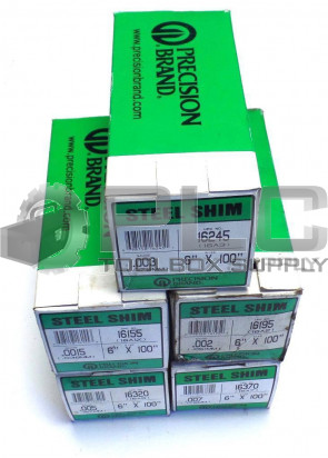NEW LOT OF 5 PERCISION BRAND 16370 16245 16155 16195 16320 STEEL SHIMs