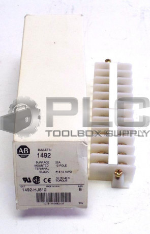 NEW ALLEN BRADLEY 1492-HJ812 SURFACE MOUNTED TERMINAL BLOCK
