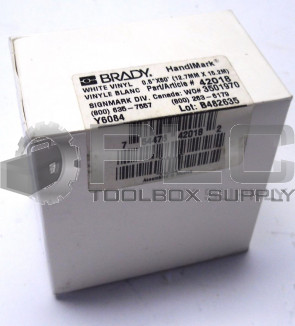 NEW BRADY 42018 HANDIMARK WHITE VINYL .5"X50' Y6084