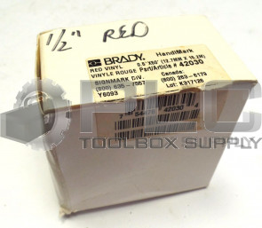 NEW BRADY HANDIMARK 42030 RED VINYL Y6093 0.5" X 50'