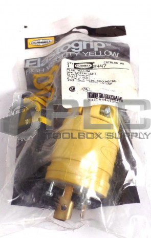 NEW HUBBELL 2447 PLUG TWIST LOCK 2 POLE 3 WIRE GROUNDED 15A 125V HBL2447