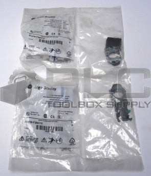 LOT OF 2 NEW ALLEN BRADLEY 800FM-F3MX10 BLACK FLUSH PUSH BUTTON SERIES A