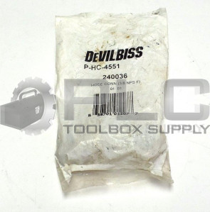 NEW DEVILBISS P-HC-4551 HOSE CONNECTOR 240036 3/8 NPS F