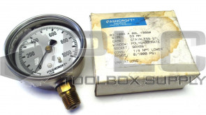 NEW ASHCROFT 63 1008 A 02L 1000# 1/4 NPT 0/1000 PSI