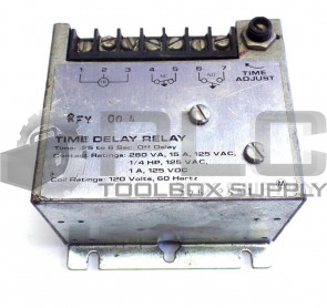 ROCKFORD RFY-004 RFY004 TIME DELAY RELAY 25-6SEC 15AMP 280VA125VAC 60HZ