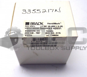 NEW BRADY 42031 HANDIMARK 1.0" X 50' RED VINYL Y6094