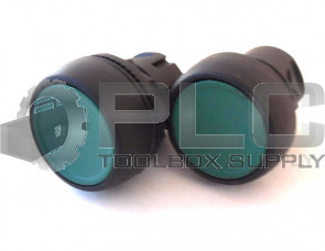 LOT OF 2 NEW ALLEN BRADLEY 800FP-LF3 /A GREEN ILLUMINATED FLUSH PUSH BUTTON