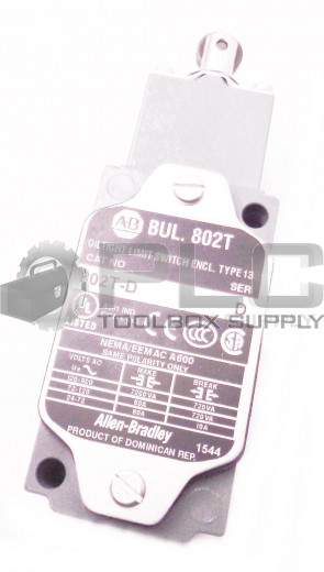 ALLEN BRADLEY 802T-D /D OILTIGHT LIMIT SWITCH TYPE 13 W/ Z-13948 OPERATOR HEAD