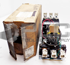 NEW ALLEN BRADLEY 509-FOD /1 STARTER OPEN SIZE 5 FULL VOLTAGE 600V 270A 120V 