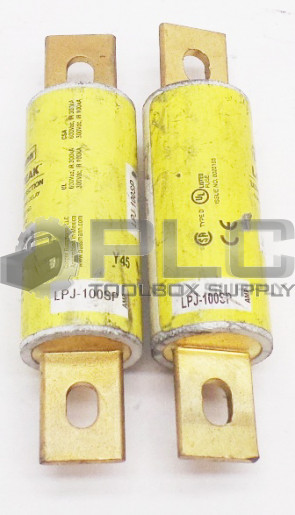 LOT OF 2 NEW BUSSMANN LPJ-100SP LOW PEAK DUAL ELEMENT TIME DELAY FUSE 