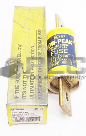 NEW BUSSMANN LPJ-150SP FUSE LOW-PEAK 150 AMP 600 VAC 300 VDC LPJ150SP