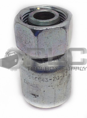 NEW PARKER 1C943-20-12 HYDRAULIC HOSE FITTING FEMALE METRIC S SWIVEL 1C9432012