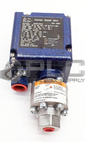 NEW ITT NEO DYN 200P16C3 PRESSURE SWITCH ADJUSTABLE 125VDC 500-3000PSIG
