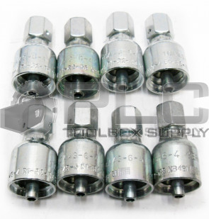 LOT OF 8 NEW PARKER 1CA43-6-4 FITTING 1/4" HOSE X M12X1.5 (6MM TUBE) FEMALE 