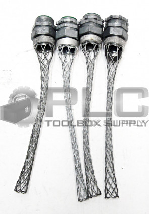 LOT OF 4 NEW FLEXCOR BOX70 CORD RELIEF GRIP 1" NPT WEAVE: 7-.97 DIAMETER 