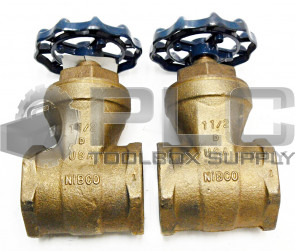 LOT OF 2 NEW NIBCO T-29 1 1/2" THREADED GATE VALVE 200 W