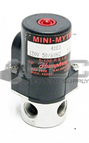 NEW HUMPHREY 41E1 MINI-MYTE SOLENOID VALVE 120V 50/60Hz 7.0W 0-100PSIG