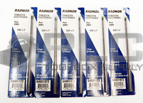 LOT OF 5 NEW RADNOR 64001972 TUNGSTEN ELECTRODS 3/32" X 7 RAD64001972