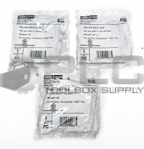 LOT OF 3 NEW HUBBELL 812C EXPOSED WORK COVER FOR 4" 20AMP RECEPTACLE