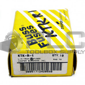 BOX OF 10 NEW BUSS KTK-R-1 LIMITRON CURRENT LIMITING FUSE 1AMP 600V