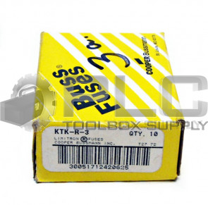 BOX OF 10 NEW BUSSMAN KTK-R-3 LIMITRON CURRENT LIMITING FUSE 3AMP 600VAC
