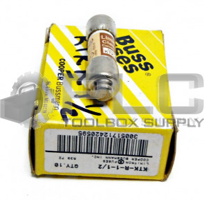 BOX OF 10 NEW BUSS KTK-R-1-1-1/2 LIMITRON CURRENT LIMITING FUSE 1.5AMP 600VAC
