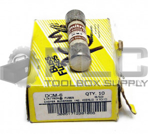 BOX OF 10 NEW BUSSMAN DCM-6 LIMITRON FAST ACTING FUSE 6AMP 600VDC