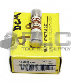 BOX OF 10 NEW BUSSMAN DCM-9 LIMITRON FAST ACTING FUSE 9AMP 600VAC