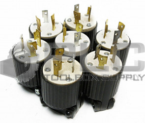 LOT OF 7 NEW COOPER L5-20P TWIST LOCK PLUG 20A 125V