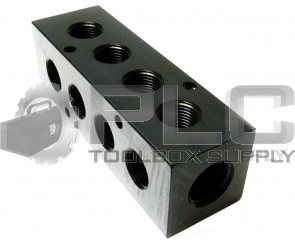 NEW ALUMITEC 90-AM-5-4 MANIFOLD (8) 3/8" NPT PORT, (2) 1/2" NPT PORT 