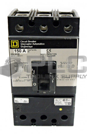 SQUARE D KAL36150 CIRCUIT BREAKER 150AMP 3POLE 600VAC 250VDC 50/60Hz KAL-36150
