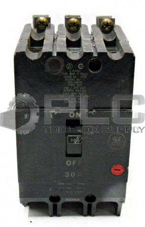 GENERAL ELECTRIC 30AMP CIRCUIT BREAKER, TYPE: TEY, 3POLE, TEY330