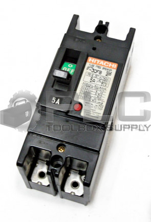 NEW HITACHI F-30FB 5AMP CIRCUIT BREAKER, 2POLE, BF3F 2P-5A 