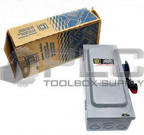 NEW SQUARE D H321N FUSIBLE DISCONNECT SWITCH, 30 AMP, 240 VAC / 240 VDC