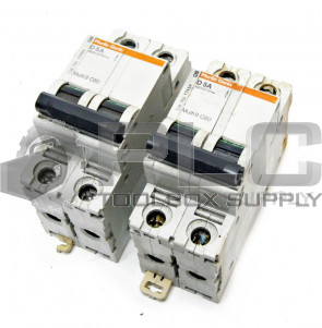 LOT OF 2 SQUARE D MERIN GERIN 17454 SUPPLEMENTARY PROTECTOR 5 AMP, 3 POLE