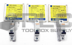 LOT OF 3 NEW SQUARE D MG24426 SUPPLEMENTARY PROTECTOR 2 AMP 1 POLE C CURVE
