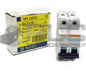 NEW SQUARE D MG24522 SUPPLEMENTARY PROTECTOR 10 AMP, 2 POLE, D CURVE, MG-24522