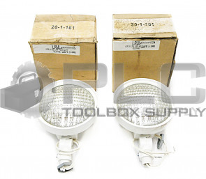 LOT OF 2 NEW HOLOPHANE LRWL HEAD 6V 25W LAMP #4510 WHITE FLOOD LIGHT