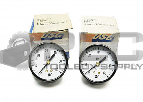 LOT OF 2 NEW AMETEK 163272 2" P500K, 0-60 PSI, 1/4" NPT